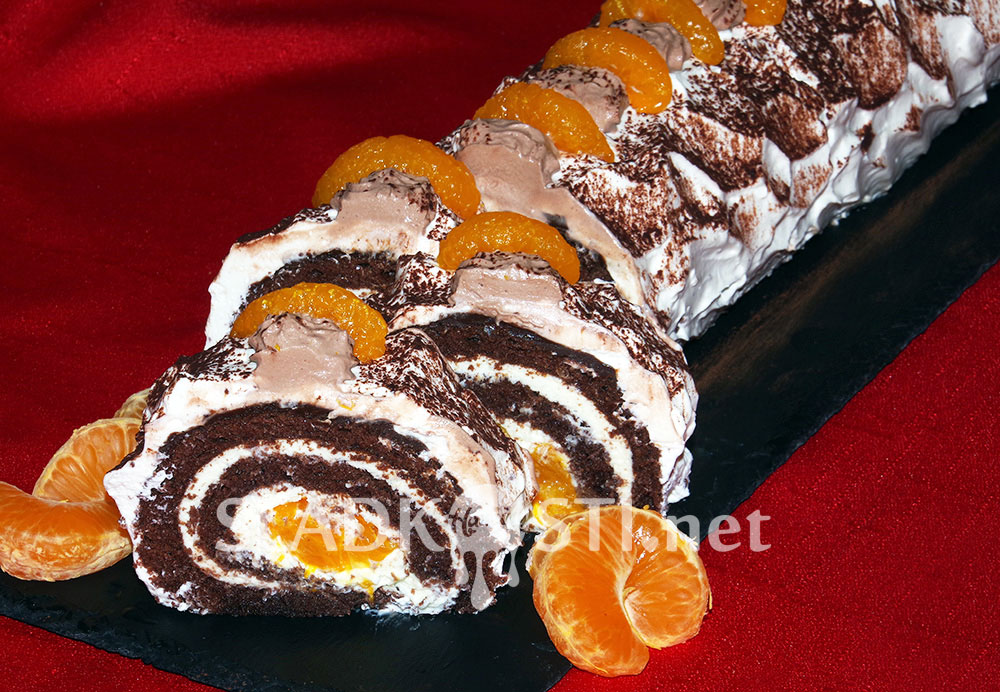 Kakaová roláda s Lučinou a mandarinkami