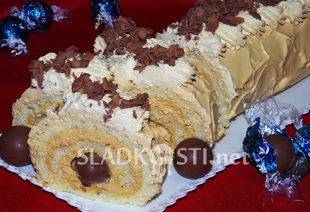 Karamelová roláda s kuličkami Lindor