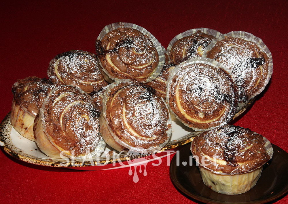 Olejové muffiny s oříškovým krémem