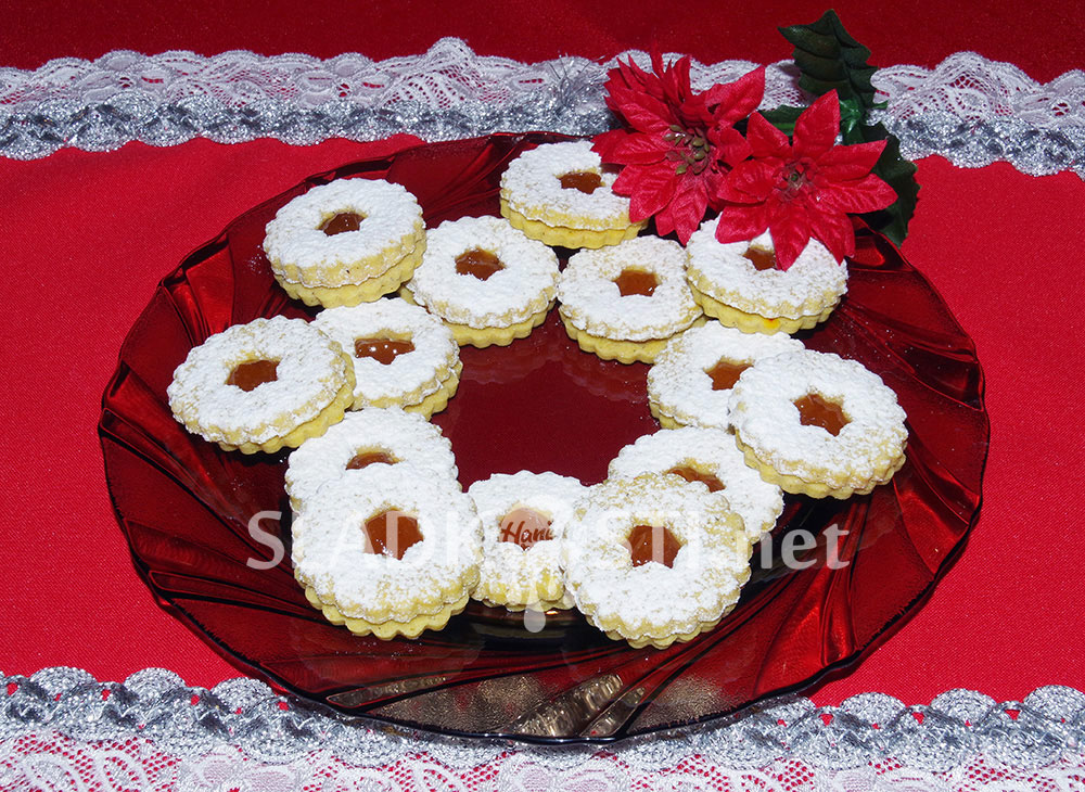 Vanilková kolečka s meruňkovou marmeládou